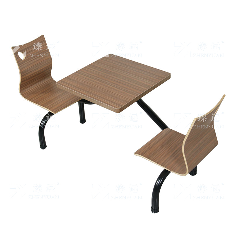臻远 ZY4040830 连体餐桌椅组合食堂员工餐厅二人位连体餐桌
