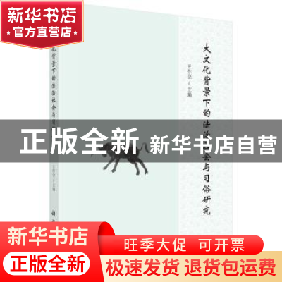 正版 大文化背景下的法治社会与习俗研究 王作全 科学出版社 9787