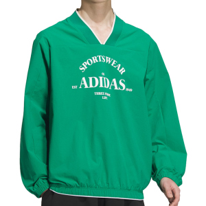 adidas/阿迪达斯卫衣运动休闲舒适梭织V领男装套头衫JE3668 C