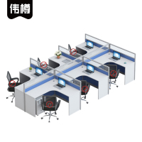 伟樽屏风工位六人位带柜420*240*110cm套