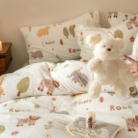 小清新可爱牛奶绒四件套学生宿舍三件套加厚珊瑚绒保暖秋冬季床品_593