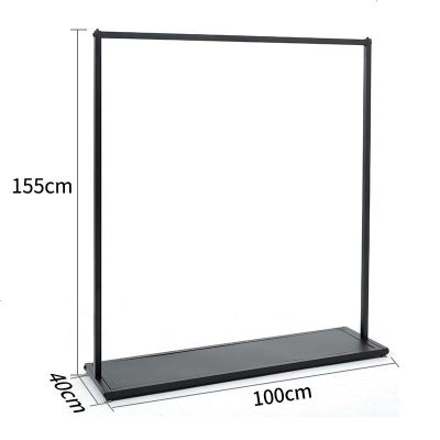 锦北 衣架落地卧室挂衣架衣帽架欧式简易多功能挂衣服架子家用置物架 黑色[长100*高160]