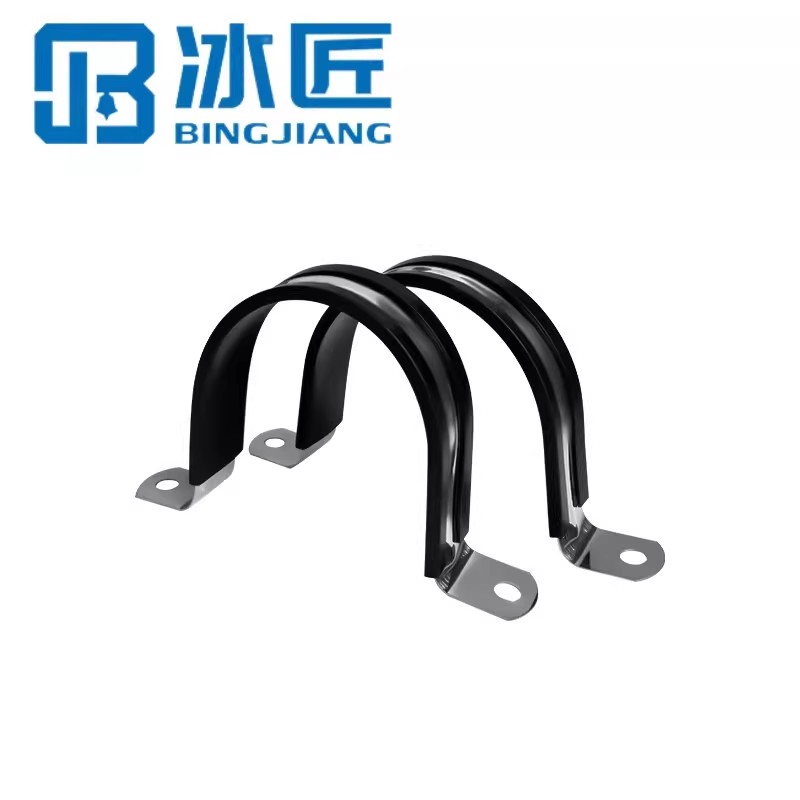 冰匠 304不锈钢管卡扣U型带连胶条骑马卡 单位:包