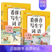 看拼音上册+下册 二年级上 [正版]新版小学二年级上册下册语文专项训练全套人教版看图说话写话阅读理解看拼音写词语生字组词