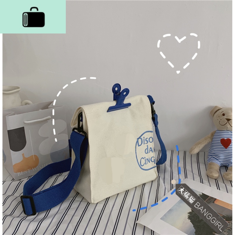韩国INS复古百搭学生帆布包原宿港风ulzzang少女斜挎包个性单肩包NEW LAKE