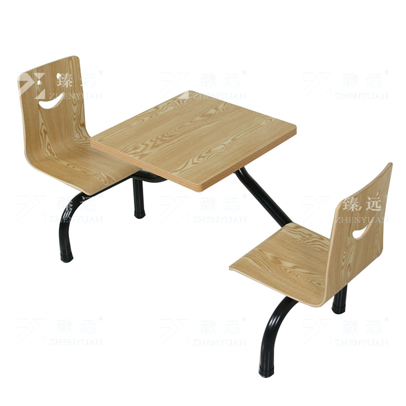 臻远 ZY4040828 连体餐桌椅组合食堂员工餐厅二人位连体餐桌