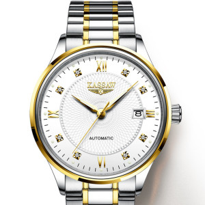 卡梭(KASSAW)手表男新款自动机械表商务时尚罗马镶钻刻度学生男表防水夜光男士手表K822G