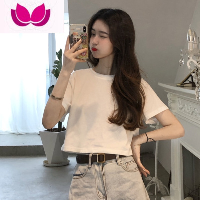 七斓小个子短款t恤女2022年夏季新款韩版宽松内搭ins上衣打底衫潮