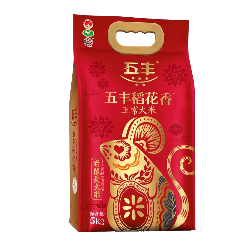 五丰 东北大米 五常稻花香米5kg