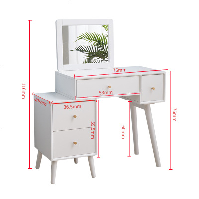 北欧梳妆台卧室小户型网红ins化妆桌经济型化妆台轻奢实木化妆柜