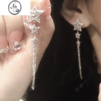 JiMi星星流苏耳环蚊香盘耳夹小众设计高级感新款潮气质轻奢耳钉耳饰女
