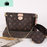 2020新款三合一麻将包包女包单肩手提宽带时尚潮百搭斜挎链条小包NEW LAKE 棕色女斜挎包