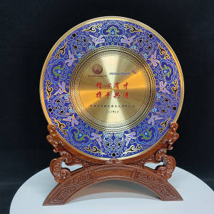 定制清华北京浙江大学复旦大学纪念品景泰蓝纯铜圆盘摆件