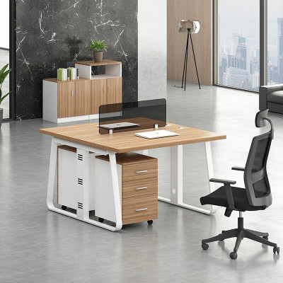 域赢办公桌椅组合财务办公桌职员工位屏风隔断卡位电脑桌双人位含柜