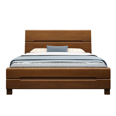 三圣 1.5m简约现代中式实木床双人床含床板含10cm椰棕床垫