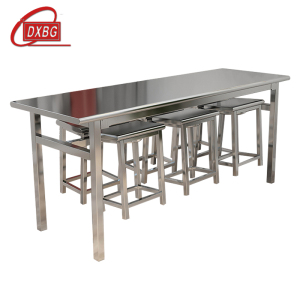 DXBG餐桌6人学校食堂小吃店快餐桌椅饭堂不锈钢桌1800*600*750