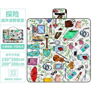 超声波野餐垫防潮垫户外露营防水草坪帐篷野餐布便携加厚地垫批发