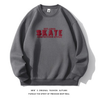 |男装美式潮牌圆领卫衣男重磅情侣宽松套头衫长袖T恤