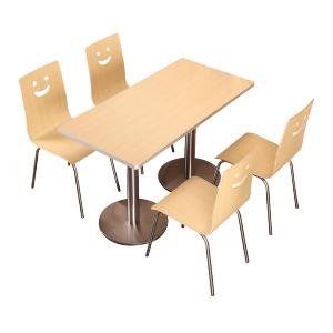 创世人 餐桌椅快餐桌椅经济型 商用汉堡小吃店桌椅饭桌椅食堂餐桌椅组合 炸鸡奶茶店桌椅 餐饮家具