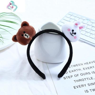 网红洗脸发箍女防滑卡通头箍韩国可爱小熊搞怪头窟猫耳朵发饰你那么美熊加兔发箍发夹