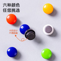 得力12支/卡彩色球面磁钉圆形磁粒磁铁吸铁石扣磁钉7823