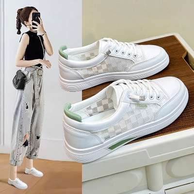 秋季新款透气ins韩版皮面鞋女学生街拍跑步运动休闲鞋