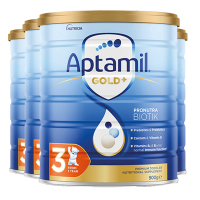 4罐装|海外Aptamil 澳洲爱他美金装 婴幼儿配方奶粉 3段(12-24月)900g/罐 新西兰原装进口