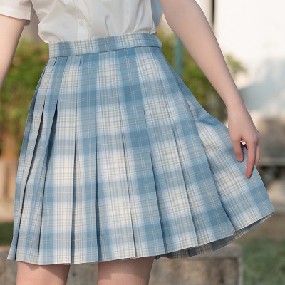 暖青汇梗豆kyoko]海边清新小仙女*海月姬*学生学院jk制服百褶格子裙