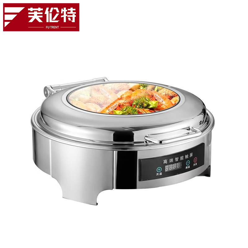 芙伦特 厨房保温售饭机保温餐炉 数显温控圆形液压餐炉不锈钢透视窗口智能触控布菲炉 经济款FLT-GT-JSWBFLY-6