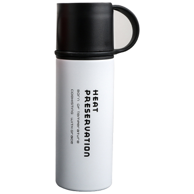 鸣順(Mingshun)保温杯男女时尚便携情侣杯学生可爱创意礼品咖啡杯子保温杯白色HEAT