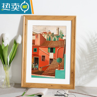 敬平相框摆台挂墙画框装裱儿童a3a4展示8寸10 12 18框架免打孔4k8开八 木纹色 8寸[可放15.2*20.3厘