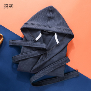 幸福派 浴袍男女 长款睡袍针织夹棉浴袍毛巾料五星级酒店情侣吸水速干毛巾料浴衣