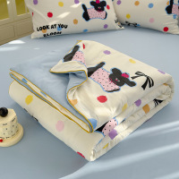 A类双层纱夏凉被空调被夏季单豆被子夏被可机水洗3