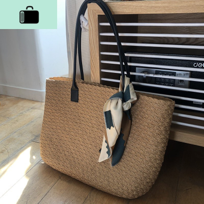 新款欧美风单肩包森系编包度假旅游海边沙滩包小清新休闲大包包NEW LAKE女士单肩包