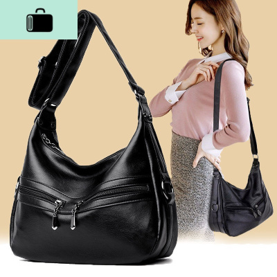 2020新款时尚妈妈斜挎包欧美优雅气质软皮单肩包中年逛街实用女包NEW LAKE女士单肩包