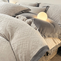 轻奢牛奶绒床上四件套2026新款冬季加厚珊瑚绒床单被套宿舍三件套