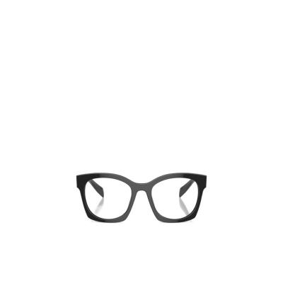 普拉达(PRADA)几何框平光镜女款时尚百搭配饰赠镜片潮人醋酸纤维 黑色