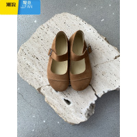 聚范[云朵泡芙鞋]法式复古圆头玛丽珍单鞋女平底一字带单鞋