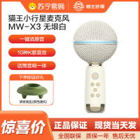 猫王收音机猫王灵感小行星麦克风音响一体式话筒家用K歌音箱K歌宝智能降噪超长续航娱乐家庭KTV 无垠白