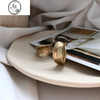 JiMi93复古小众时髦金银手工做旧凹凸C型圆环耳圈 冷淡风搭配耳钉