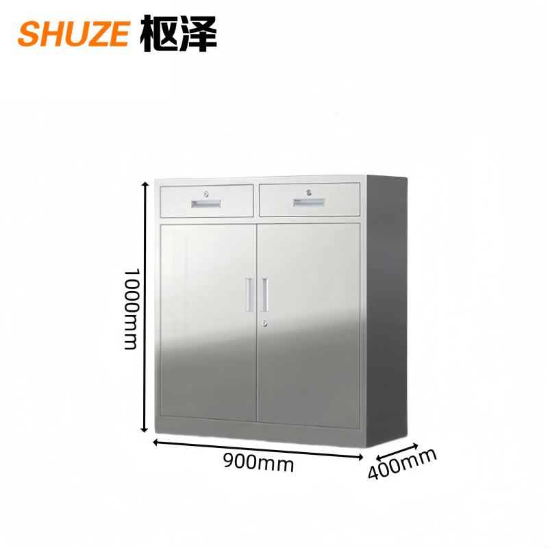 枢泽 不锈钢矮柜 二斗下节柜900*400*1000mm 台