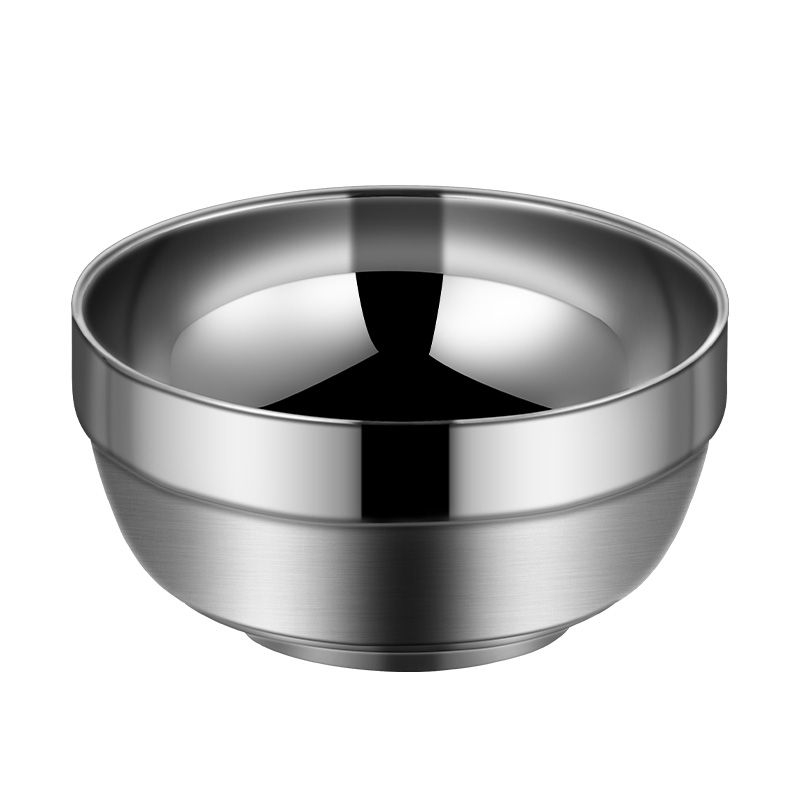 DERUIMAN双层加厚不锈钢饭碗家用隔热泡面碗儿童防烫碗12cm