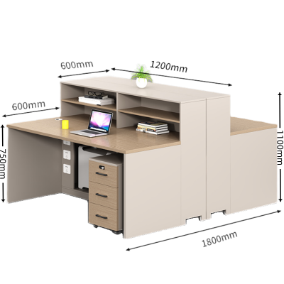 怡卓欧屏风工位双人位1.2米+柜组