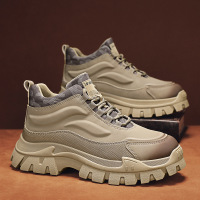 男士秋季上新款低帮时尚马丁靴皮革透气舒适休闲假系带懒人靴子