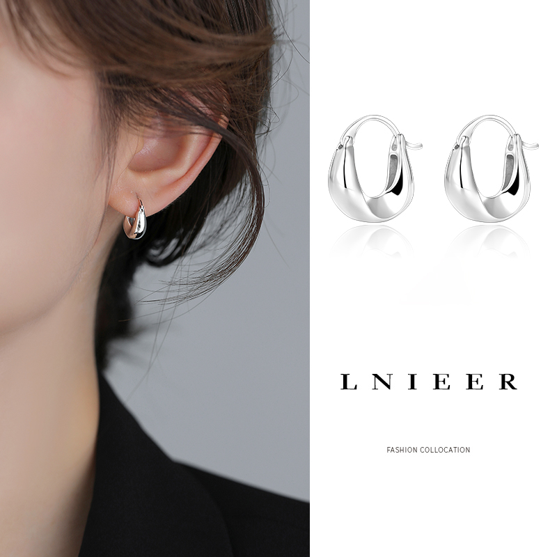 简约小众高级感不规则几何耳环女冷淡风耳圈耳扣2025新款耳饰送女朋友老婆情人节七夕生日礼物