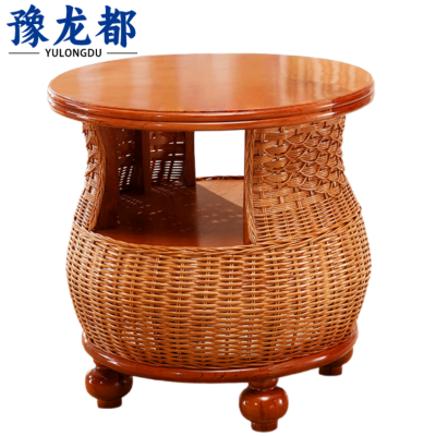 豫龙都 藤木茶几 角几 个