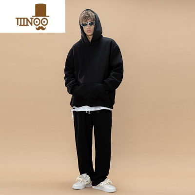 YANXUCOURSEMYS 520克2023春款纯色百搭连帽卫衣休闲男