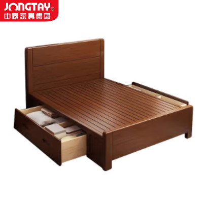 中泰(jongtay)1.8米实木床单双人中式箱框床 J-CDZ64
