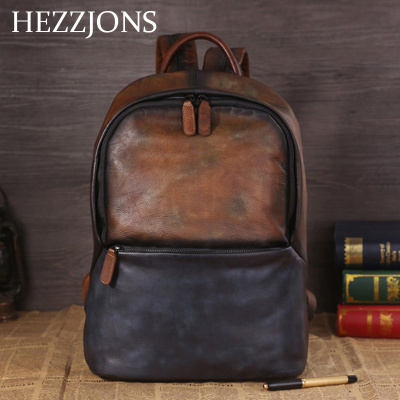赫泽琼斯HEZZJONS正品男士旅行包进口意大利牛皮登山包青年时尚潮流软皮行李包男神奢侈品英伦电脑包