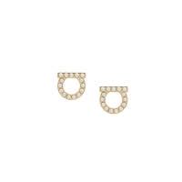 Ferragamo金属珍珠耳环女款小巧精致气质百搭配饰金属 brass 莹彩珠耳钉